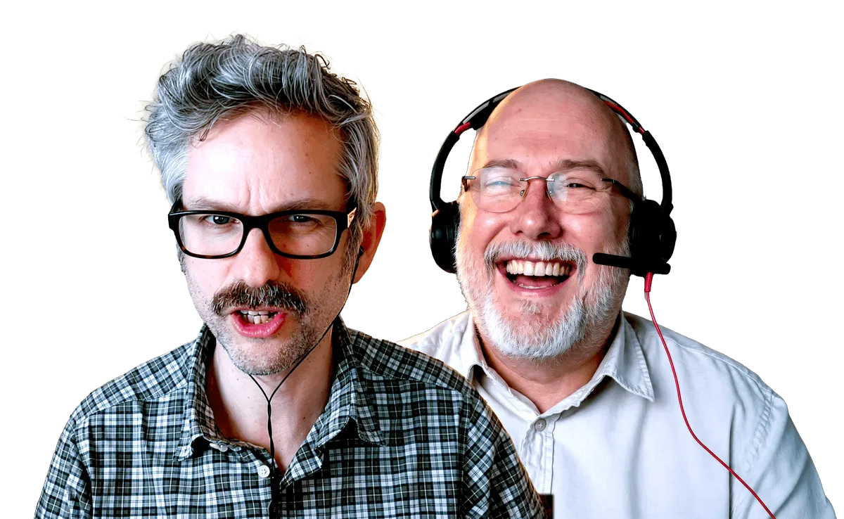The AI Argument hosts: Frank Prendergast on the left and Justin Collery on the right.
